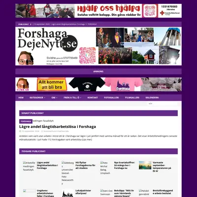 forshagadejenytt.se startsida 2024