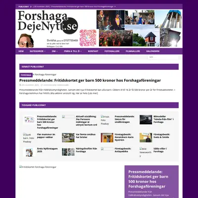 forshagadejenytt.se startsida 2026