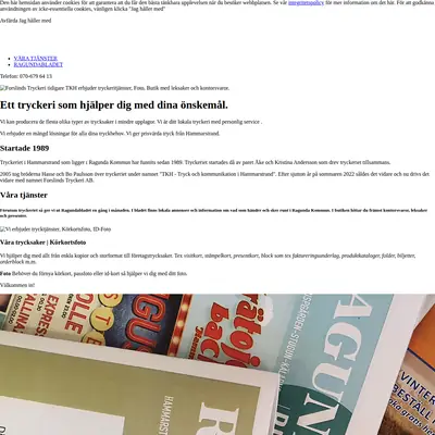 forslindstryckeri.se startsida 2023