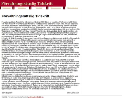 Förvaltningsrättslig Tidskrift startsida 2002