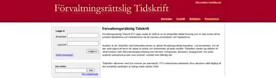 Förvaltningsrättslig Tidskrift startsida 2010