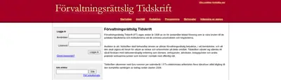 Förvaltningsrättslig Tidskrift startsida 2012