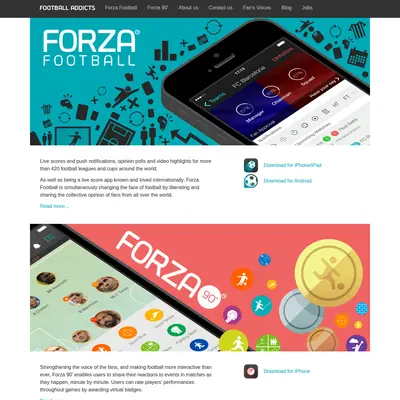 Forza Football startsida 2016