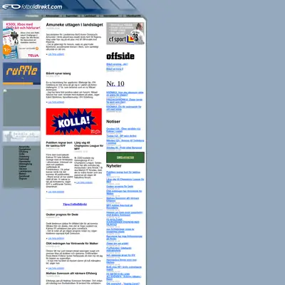 www.fotbolldirekt.se startsida 2005