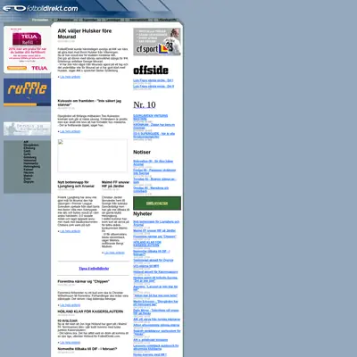 www.fotbolldirekt.se startsida 2006