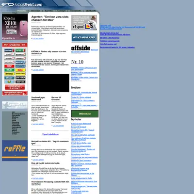www.fotbolldirekt.se startsida 2007