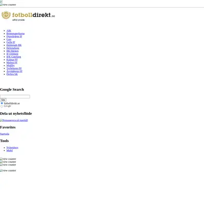 www.fotbolldirekt.se startsida 2010