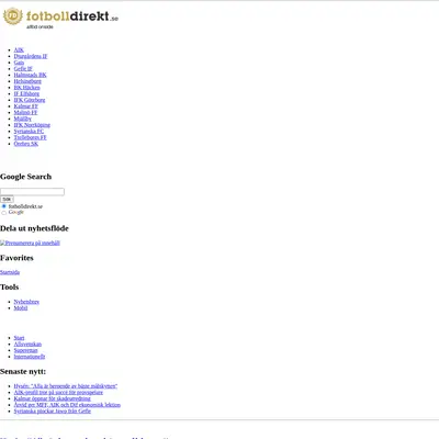 www.fotbolldirekt.se startsida 2011