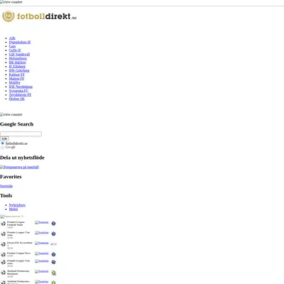 www.fotbolldirekt.se startsida 2012