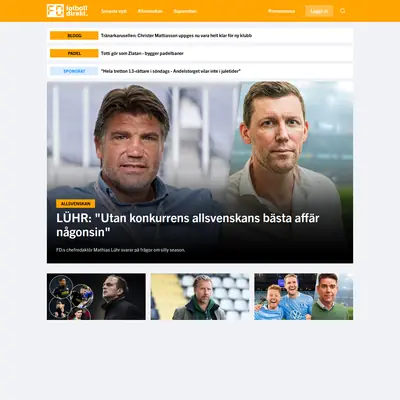 www.fotbolldirekt.se startsida 2021