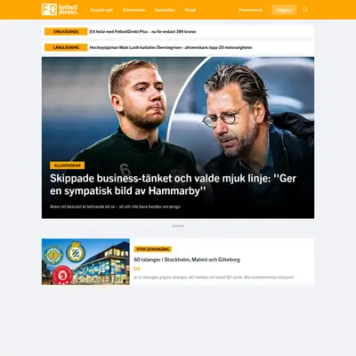 www.fotbolldirekt.se startsida 2023
