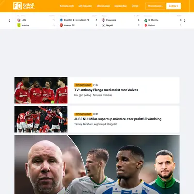 www.fotbolldirekt.se startsida 2025