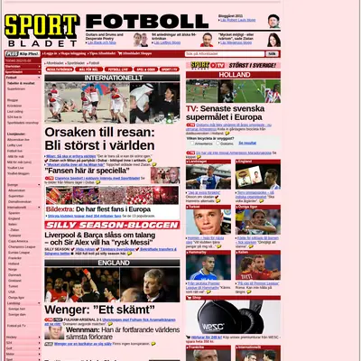 Fotbollsbladet startsida 2012