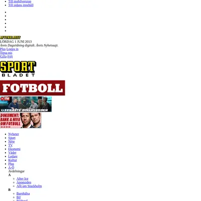 Fotbollsbladet startsida 2013