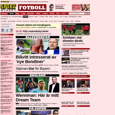 Fotbollsbladet startsida 2014