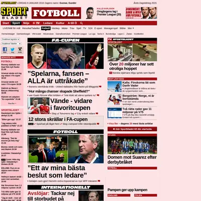 Fotbollsbladet startsida 2016