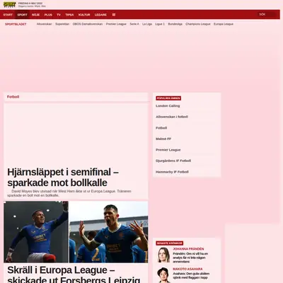 Fotbollsbladet startsida 2022