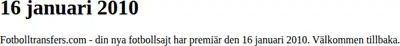 fotbolltransfers.com startsida 2009