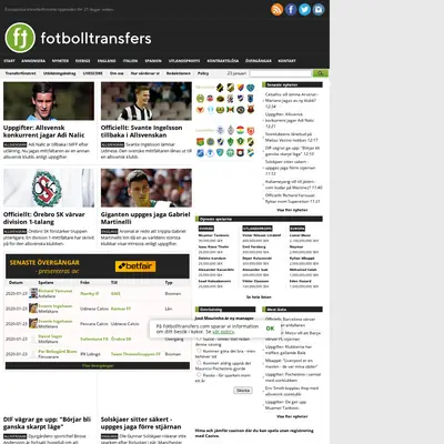 fotbolltransfers.com startsida 2020