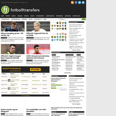 fotbolltransfers.com startsida 2021
