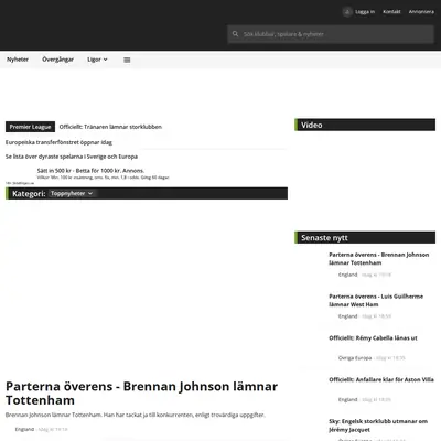 fotbolltransfers.com startsida 2026