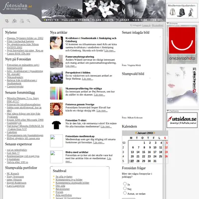 Fotosidan Magasin startsida 2003
