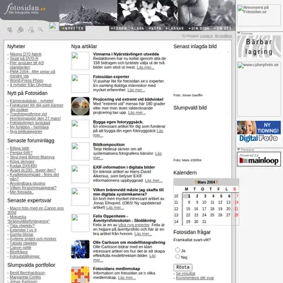 Fotosidan Magasin startsida 2004