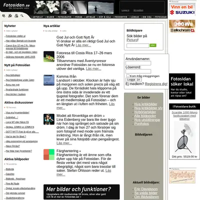 Fotosidan Magasin startsida 2006