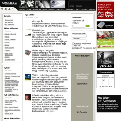 Fotosidan Magasin startsida 2007