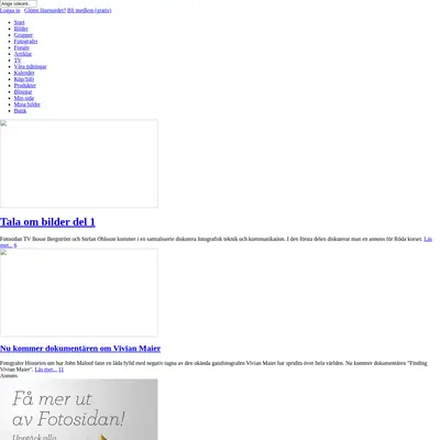 Fotosidan Magasin startsida 2013