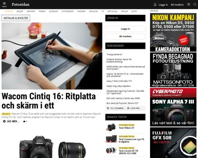 Fotosidan Magasin startsida 2019