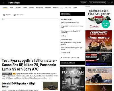 Fotosidan Magasin startsida 2021