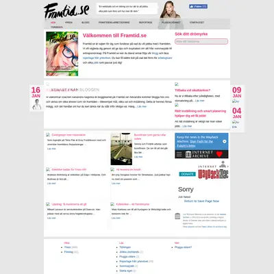 Framtid.se startsida 2012
