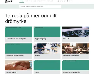Framtid.se startsida 2016