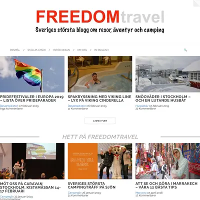 www.freedomtravel.se startsida 2019