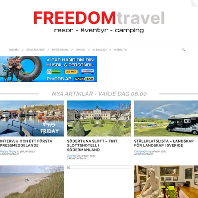 www.freedomtravel.se startsida 2022