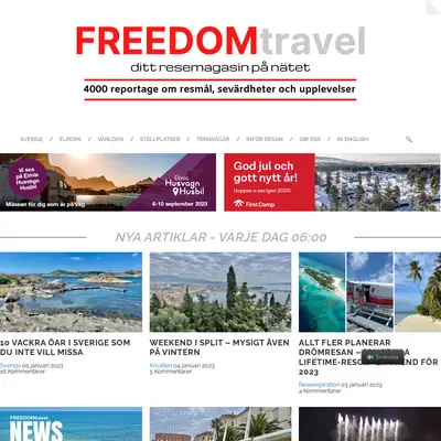 www.freedomtravel.se startsida 2023