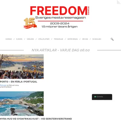 www.freedomtravel.se startsida 2024