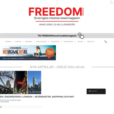 www.freedomtravel.se startsida 2025
