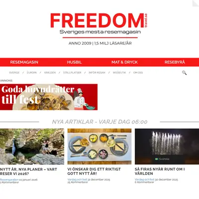 www.freedomtravel.se startsida 2026