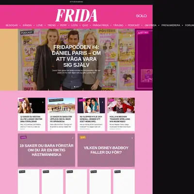 frida.se startsida 2015