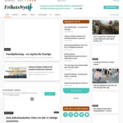 frihetsnytt.se startsida 2023