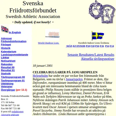 www.friidrott.se startsida 2001