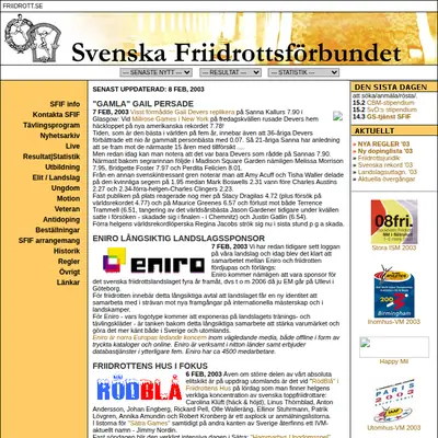 www.friidrott.se startsida 2003