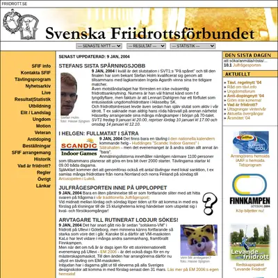 www.friidrott.se startsida 2004