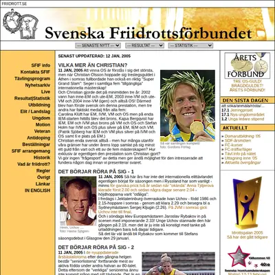 www.friidrott.se startsida 2005