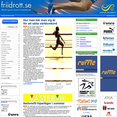 www.friidrott.se startsida 2009