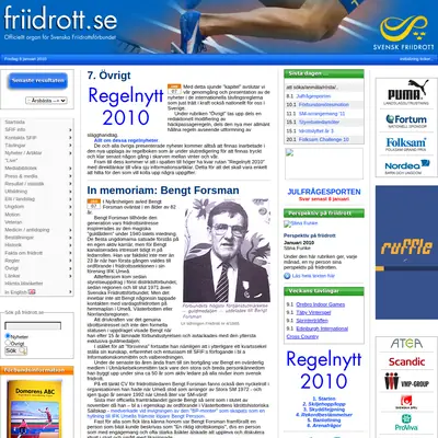www.friidrott.se startsida 2010
