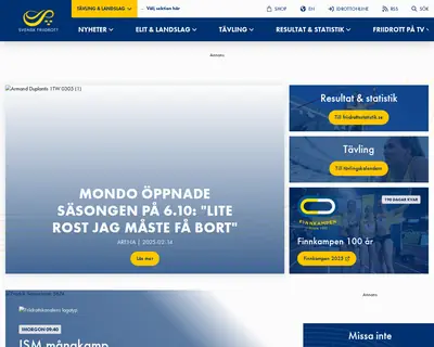 www.friidrott.se startsida 2025