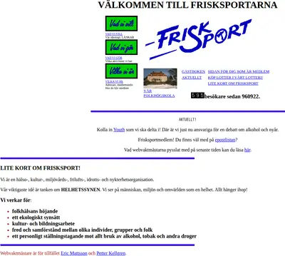 Frisksport startsida 1997